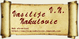 Vasilije Nakulović vizit kartica